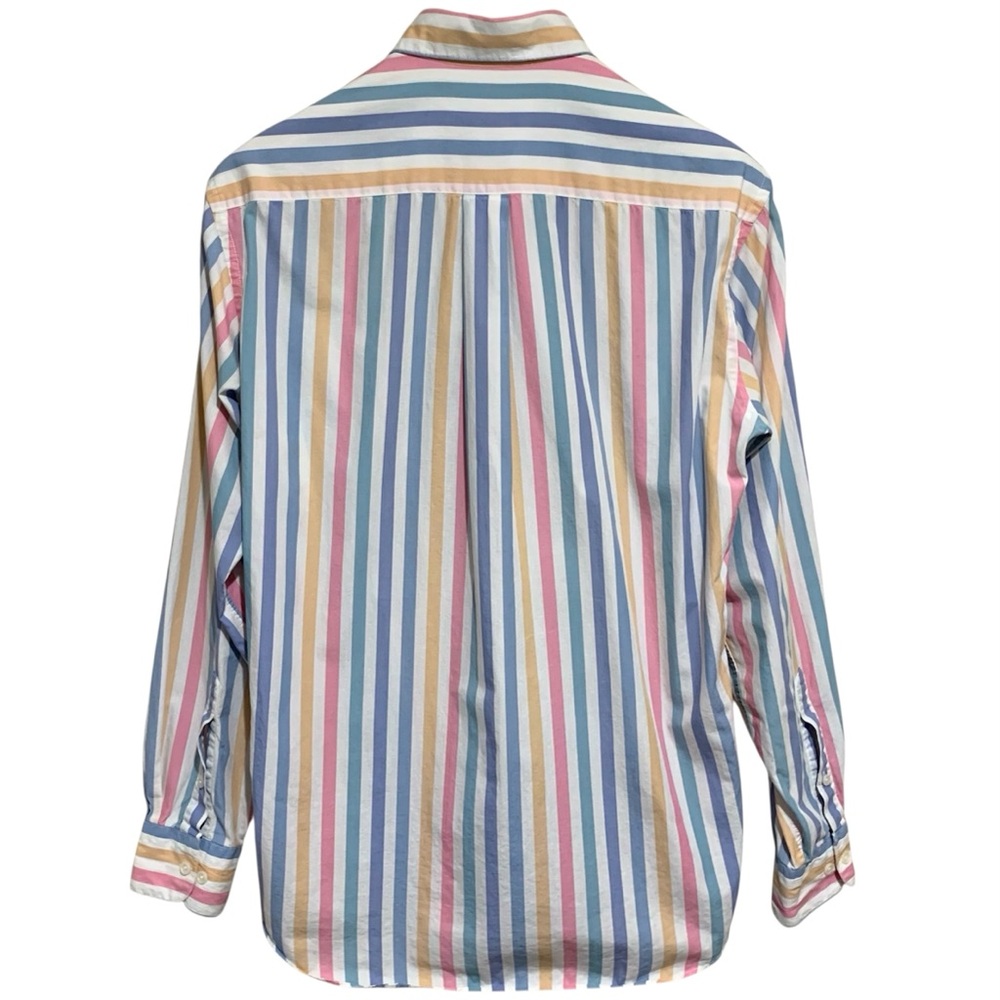 Vintage Pringle Of Scotland Striped Pastel Button Up Men's Shirt Medium - Picture 2 of 5